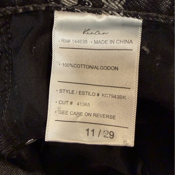 KanCan Paisley Print Denim Shorts Size 11 Black Acid Wash Edgy Western New - Picture 14 of 15